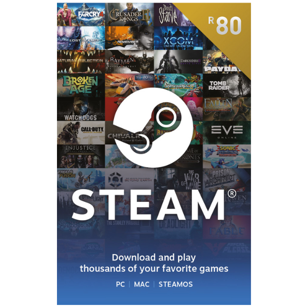 R80 ZAR Steam Wallet Code (Steam South African Store)