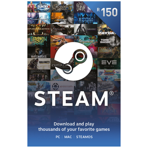 R150 ZAR Steam Wallet Code (Steam South African Store)