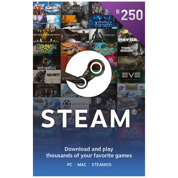 R250 ZAR Steam Wallet Code (Steam South African Store)