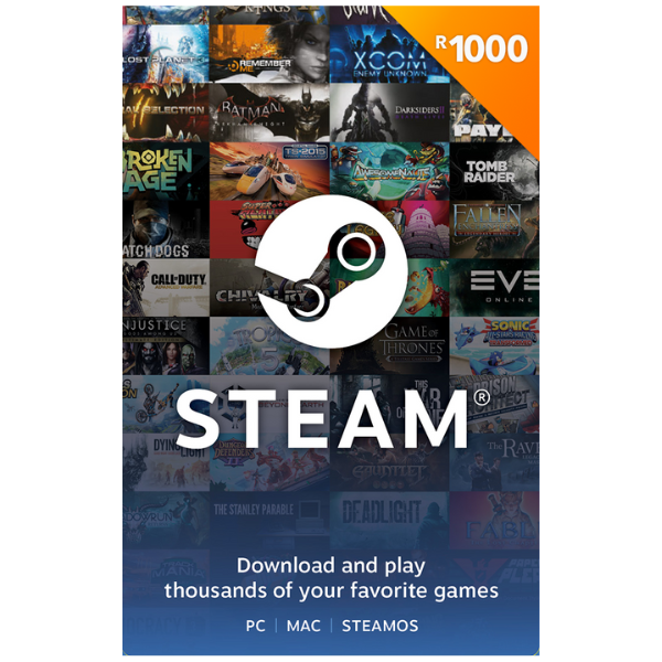 R1000 ZAR Steam Wallet Code (Steam South African Store)